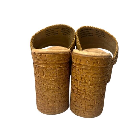 Seychelle’s Applause Platform Sandal Women's 8.5 Tan Cork Made in Italy NEW - Picture 3 of 7